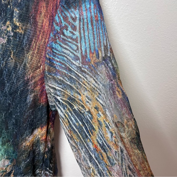 Giselle Shepatin Abstract Artful Long Sleeve Mesh Dress - Picture 6 of 8